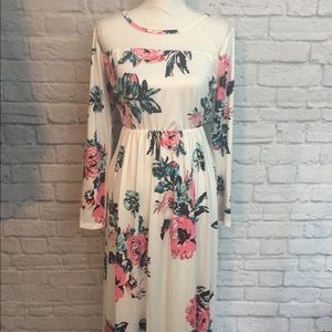 White floral maxi dress